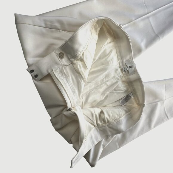 Banana Republic Off-White Barathea Italian Wool Tapered Pant Size 12 Long - Picture 13 of 16